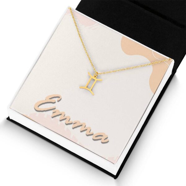 Personalize Name Card, Gemini Zodiac Necklace, Astrology Jewelry, Zodiac Gift - Image 2