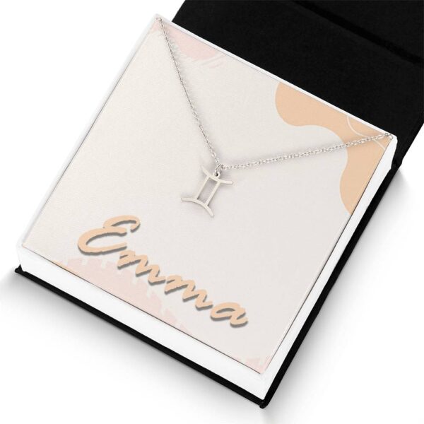 Personalize Name Card, Gemini Zodiac Necklace, Astrology Jewelry, Zodiac Gift - Image 5