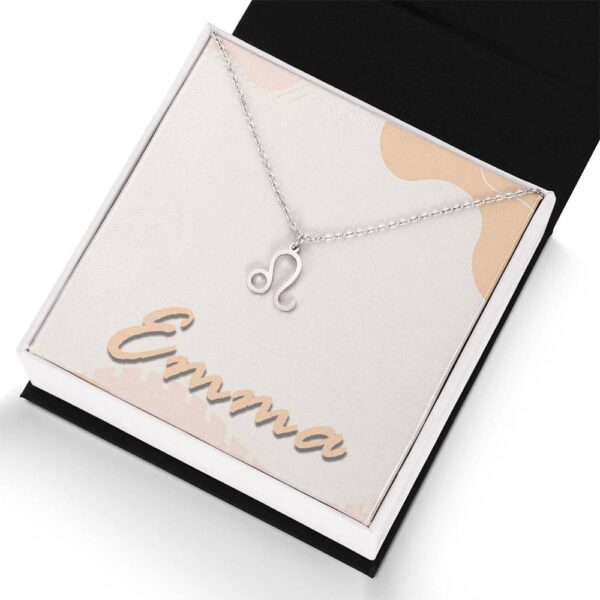 Personalize Name Card, Leo Zodiac Necklace, Astrology Jewelry, Zodiac Gift - Image 3