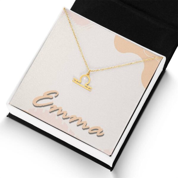 Personalize Name Card, Libra Zodiac Necklace, Astrology Jewelry, Zodiac Gift - Image 8