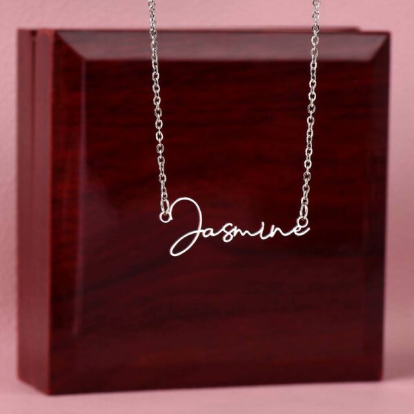 Signature Name Necklace and Custom Message Card In A Box Necklace - Image 3