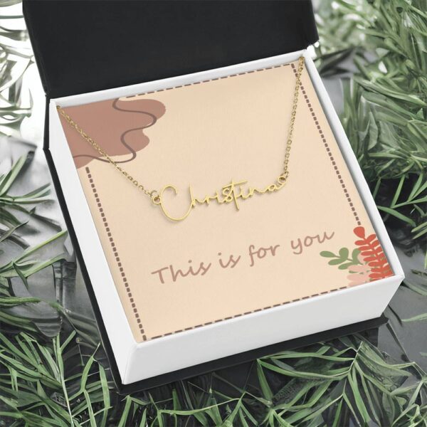 Signature Name Necklace and Custom Message Card In A Box Necklace - Image 9