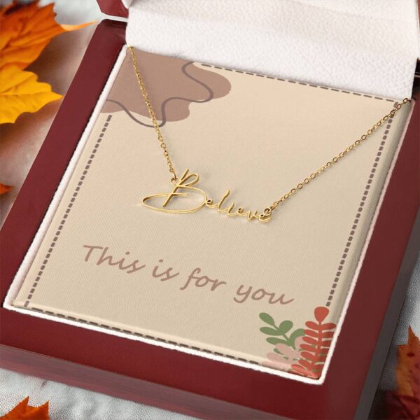 Signature Name Necklace and Custom Message Card In A Box Necklace - Image 6