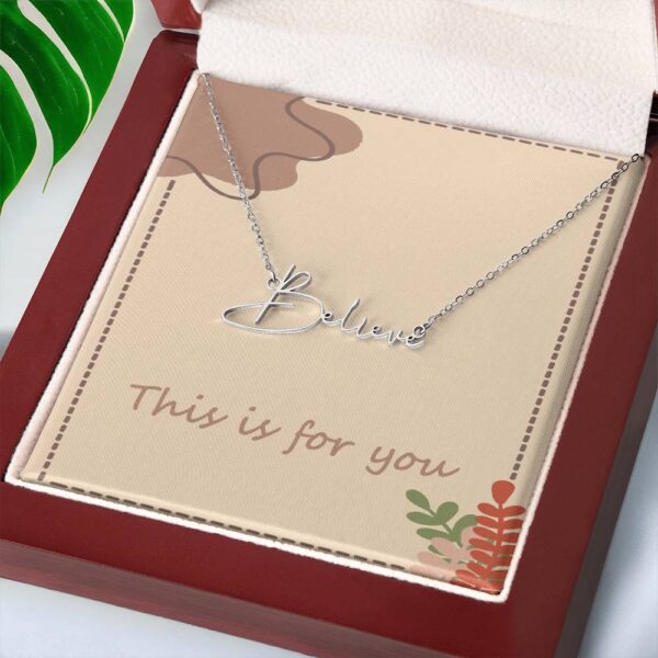 Signature Name Necklace and Custom Message Card In A Box Necklace - Image 7