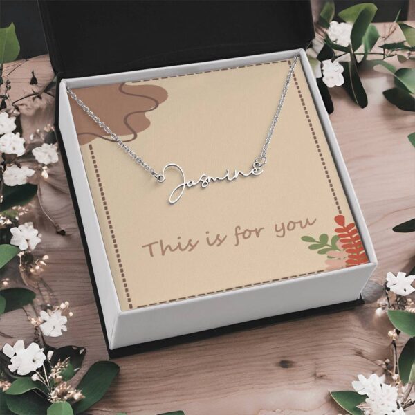 Signature Name Necklace and Custom Message Card In A Box Necklace - Image 8