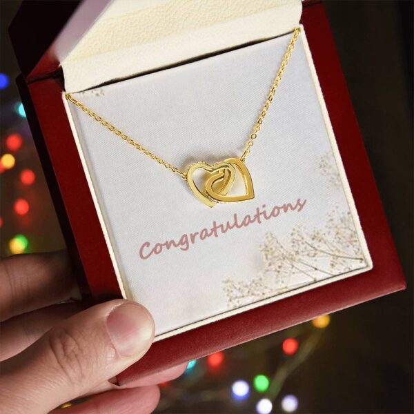 Interlocking Hearts Necklace (Yellow & White Gold Variants) Wedding Gift - Image 3