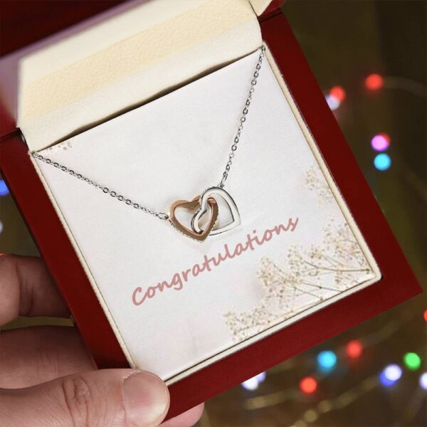 Interlocking Hearts Necklace (Yellow & White Gold Variants) Wedding Gift - Image 12