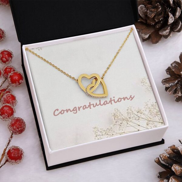 Interlocking Hearts Necklace (Yellow & White Gold Variants) Wedding Gift - Image 2